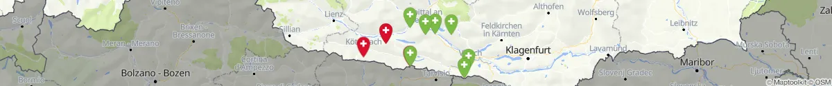 Kartenansicht für Apotheken-Notdienste in der Nähe von Gitschtal (Hermagor, Kärnten)